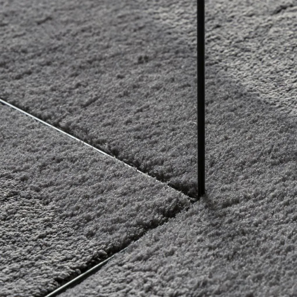 HUARTE antracit rövid szálú puha és mosható szőnyeg Ø 120 cm