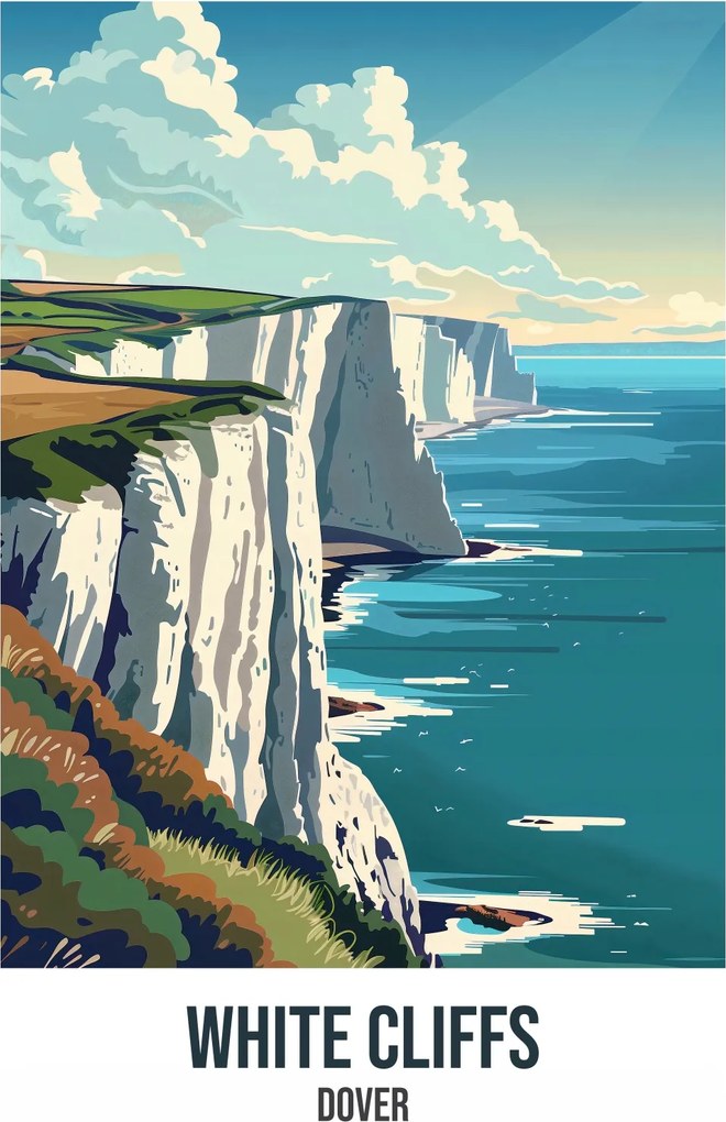 Plakát, 61x91,5 cm White Cliffs, Dover