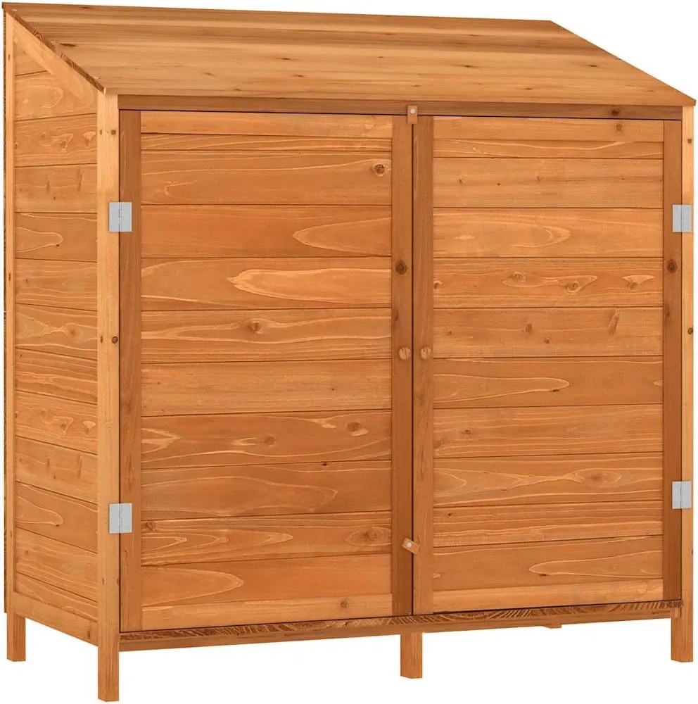 vidaXL barna tömör fenyőfa kerti fészer 102 x 52 x 112 cm
