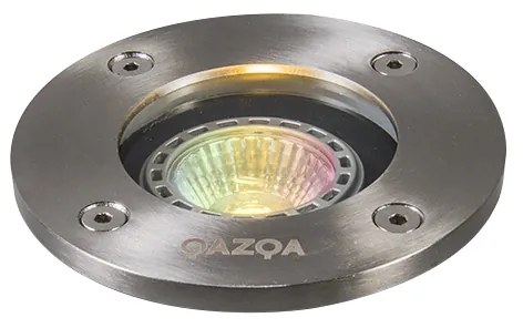 Okos földbe süllyeszthető spotlámpa rozsdamentes acélból, WiFi GU10 IP65-tel - Basic Round