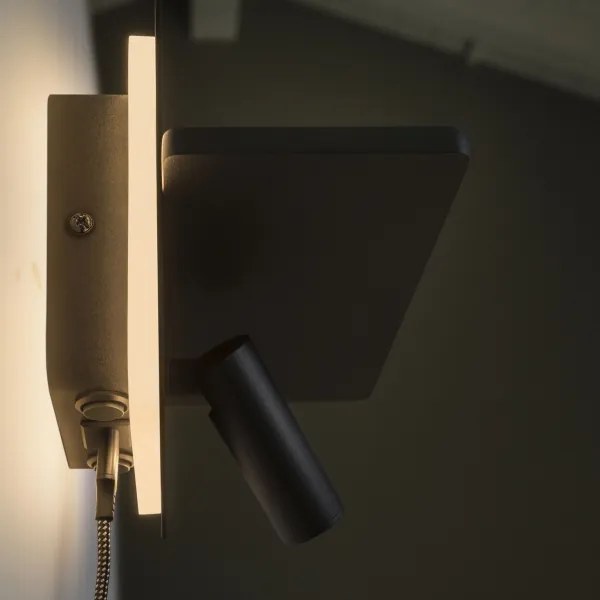 Ideal Lux - LED fali spotlámpa PIANO LED/10W/230V CRI 90 USB fekete
