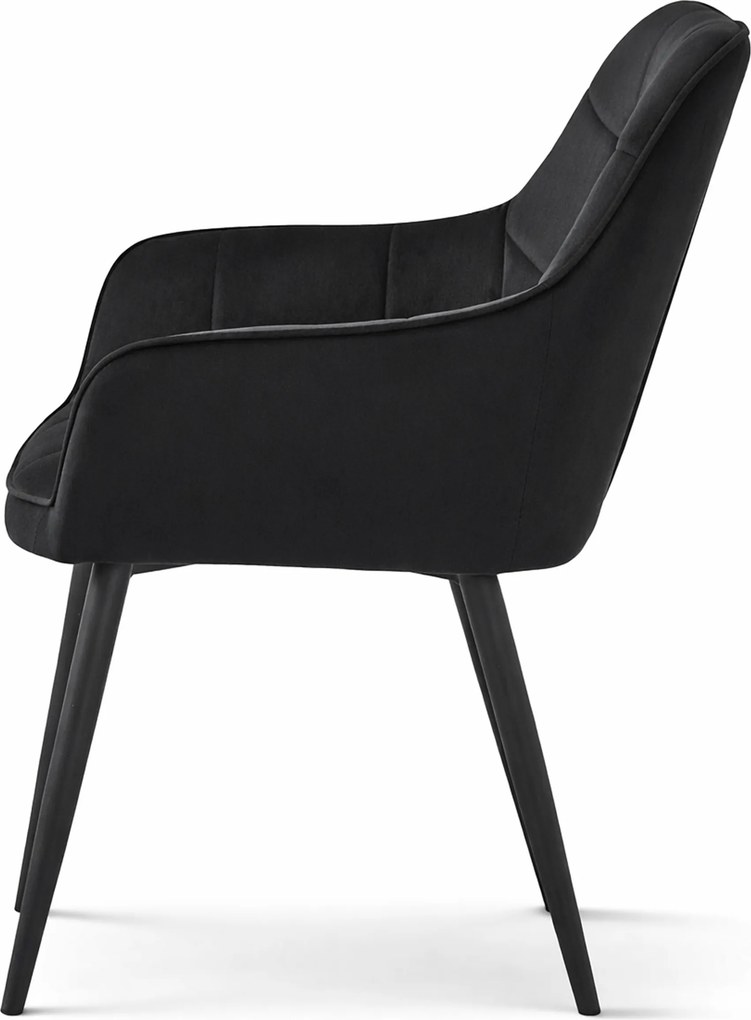 Étkezőfotel VARSI VELVET fekete lábakkal, fekete