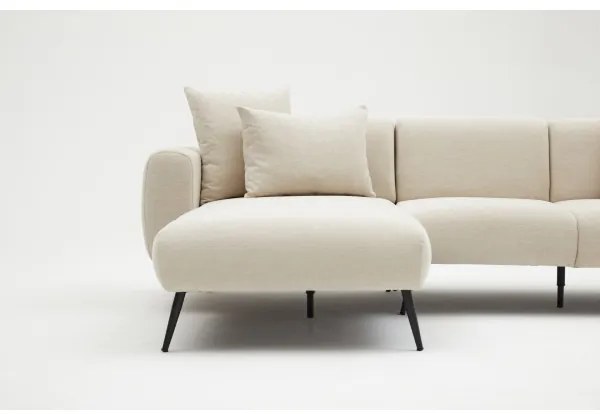 PISA L-alakú sarokgarnitúra, krémszínű, balos