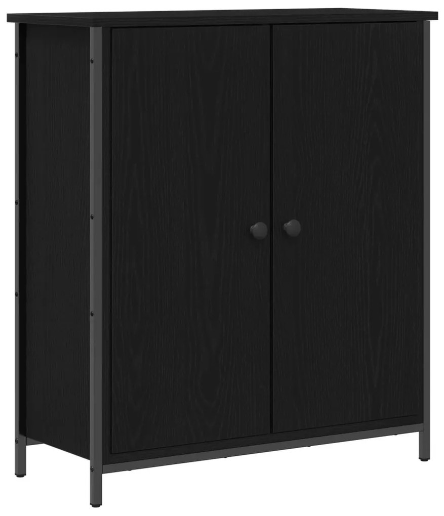 Fekete tölgy 70x30x80 cm Szerelt fa és acél