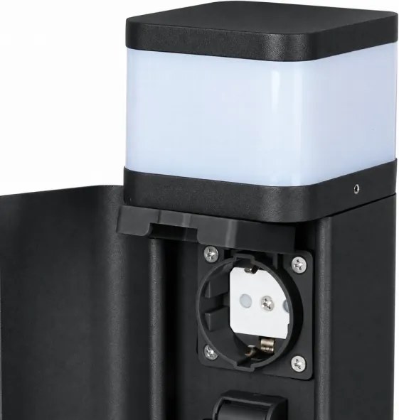 BRILAGI - Kültéri lámpa 2 SCHUKO aljzattal PILLAR 1xG9/11W/230V IP44 fekete