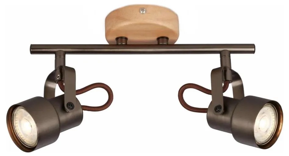 Brilo - LED spotlámpa TAHUN 2xGU10/5W/230V barna