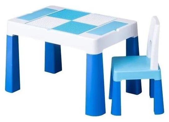TEGA BABY - Gyerekasztal székkel, kék/fehér
