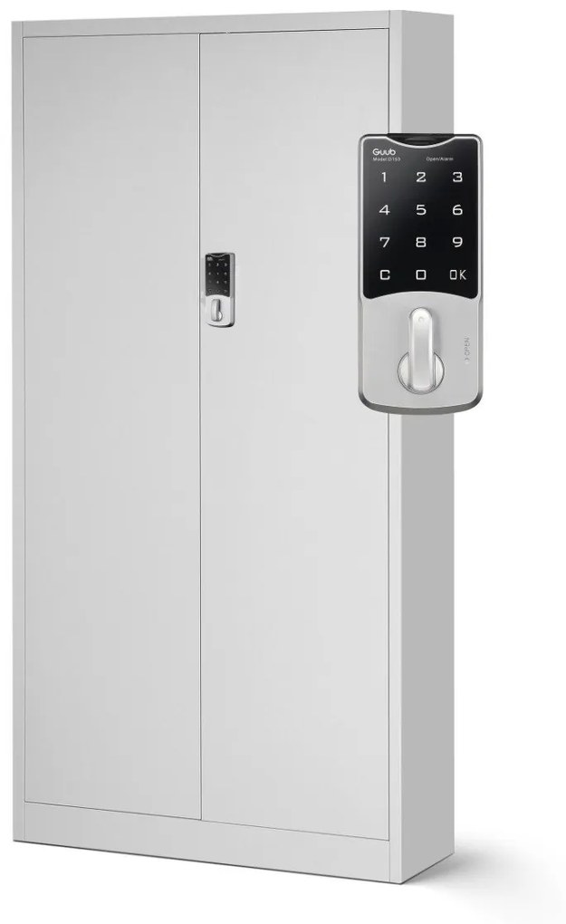 Fém iratszekrény DANIEL, 900 x 1850 x 400 mm, szürke