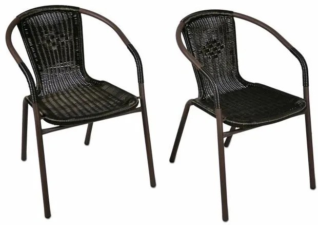 Balkon szett fonott poliratanból 2 szék és asztal