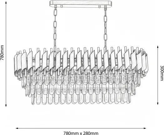 Brilagi - Láncos csillár ECLIPSE 10xE14/10W/230V 78x28 cm fekete/arany