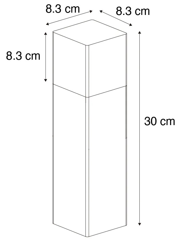 Kültéri lámpa fekete füstüveggel, földnyárssal és kábelhüvellyel 30 cm IP44 - Denmark