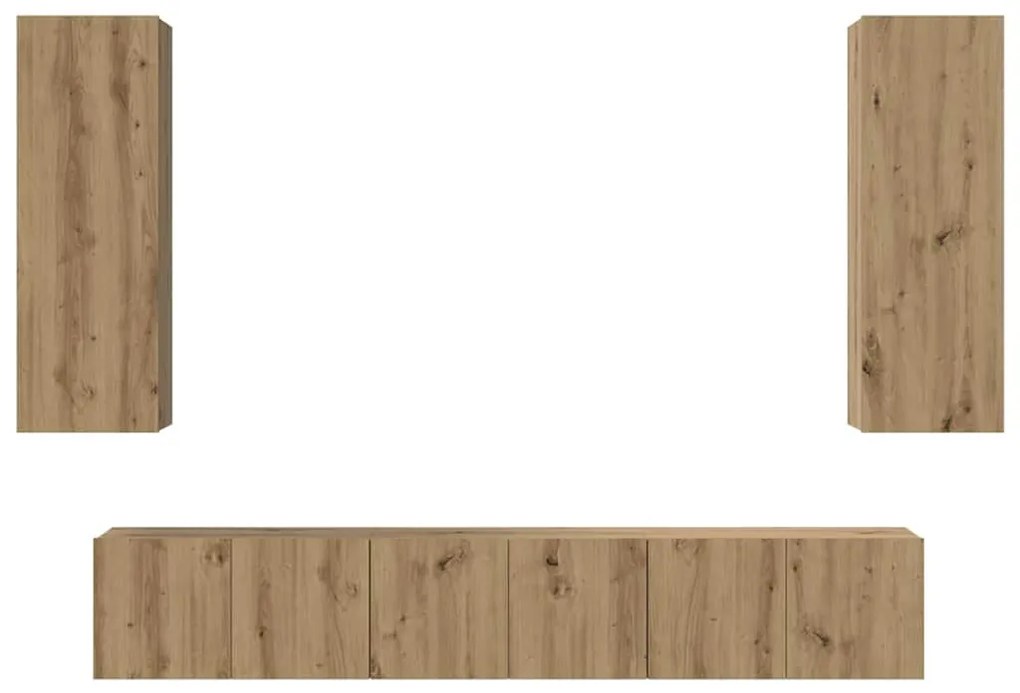 TV szekrény garnitúra 5 pcs kézműves tölgy 30.5 x 30 x 90 cm