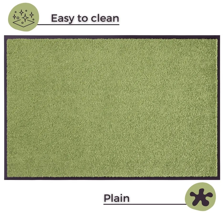Wash &amp; Clean zöld lábtörlő, 39 x 58 cm - Hanse Home