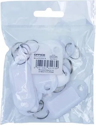 Kulcscímke, 50x20 cm, 10 db, OFFICE PRODUCTS, fehér (D1521214)