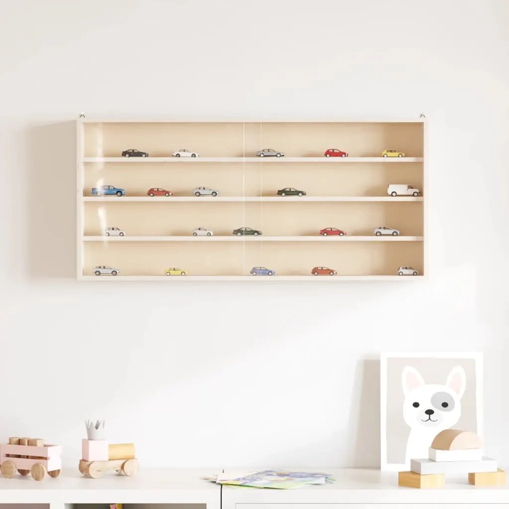 fa gyűjtői vitrin ajtókkal 80x8,5x37 cm