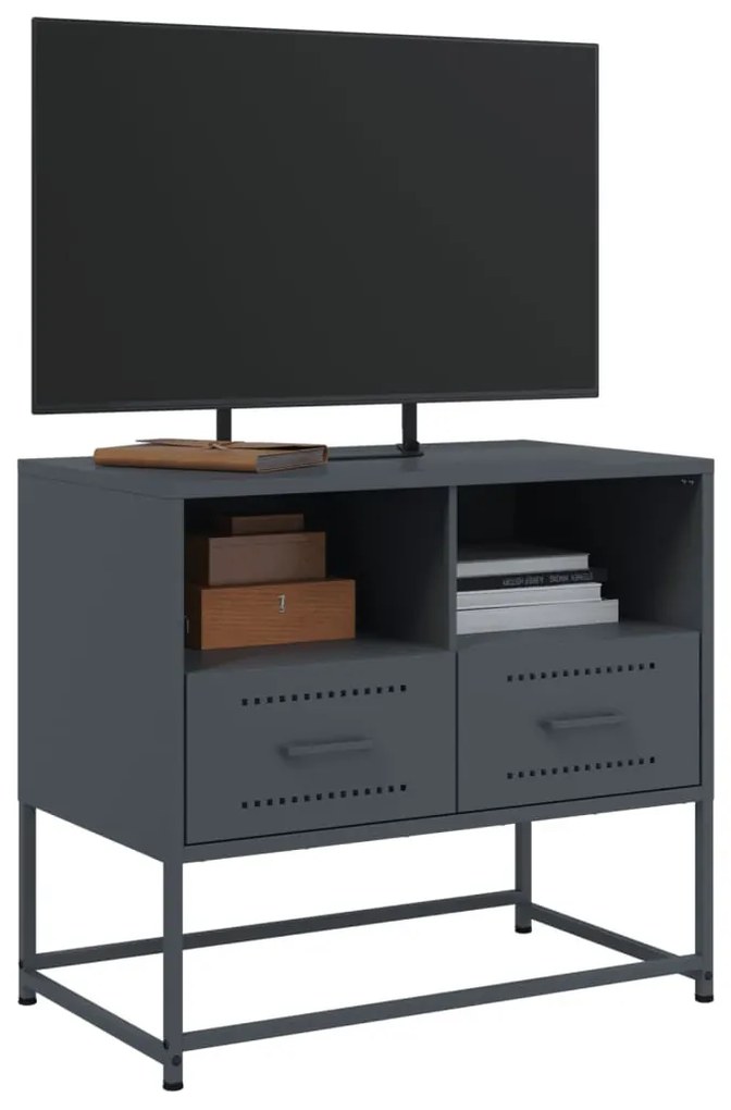 antracitszürke acél TV-szekrény 68 x 39 x 60,5 cm