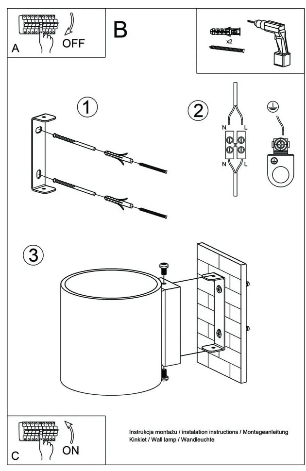 Roda fehér falilámpa - Sollux