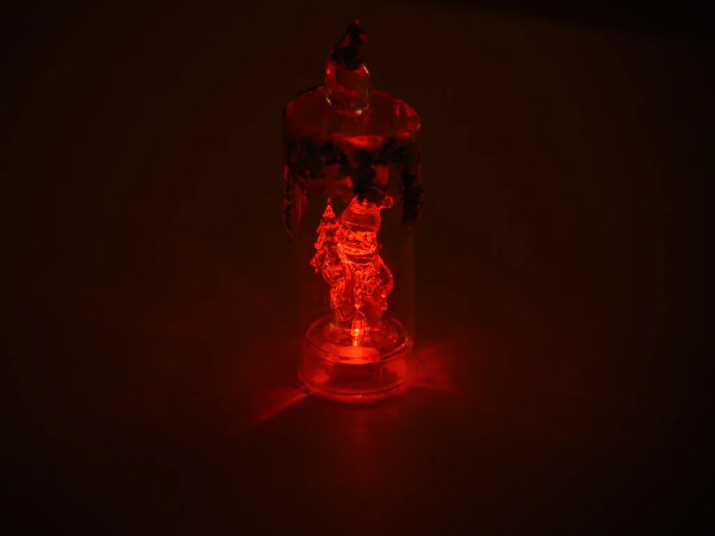 LED oszlopgyertya SANTA 16 cm átlátszó - több kialakítás