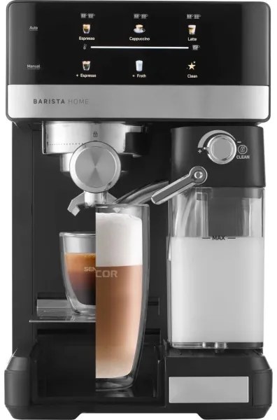 Sencor - Karos eszpresszó kávéfőző 1350 W/230 V fekete/matt króm