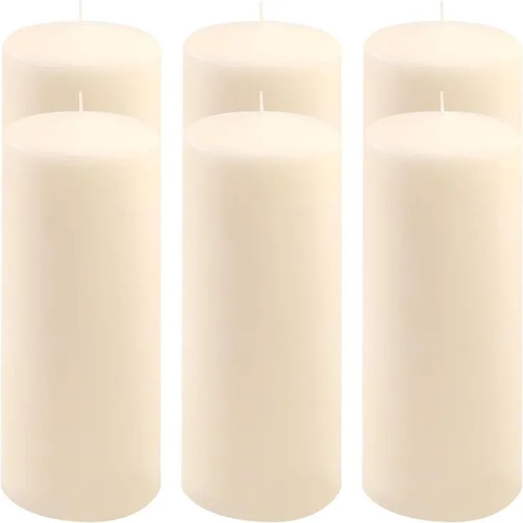 Paraffin gyertya 25 cm 30 óra égési idő 6 db krém szín