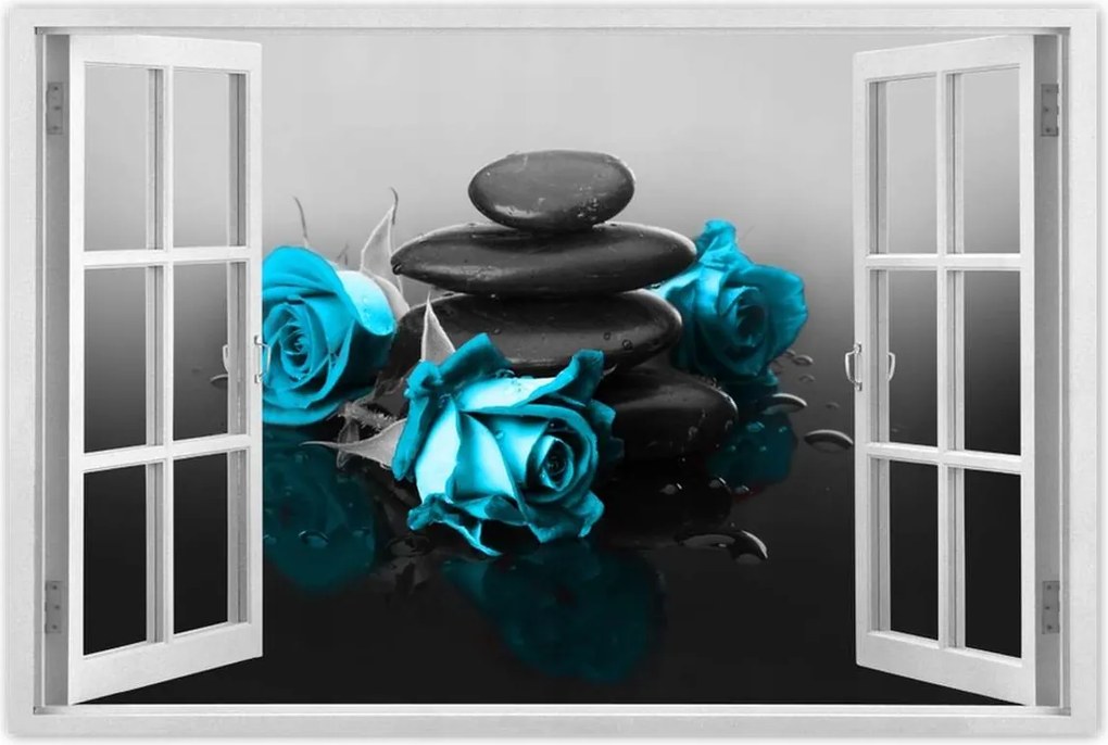 Poszterek 90x60 Türkiz rózsa Spa