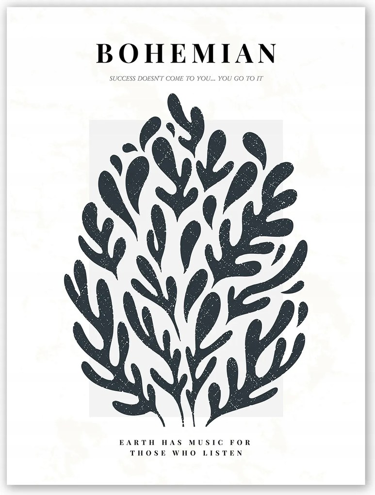Boho absztrakt fekete-fehér Poszter 21x30 cm #T40