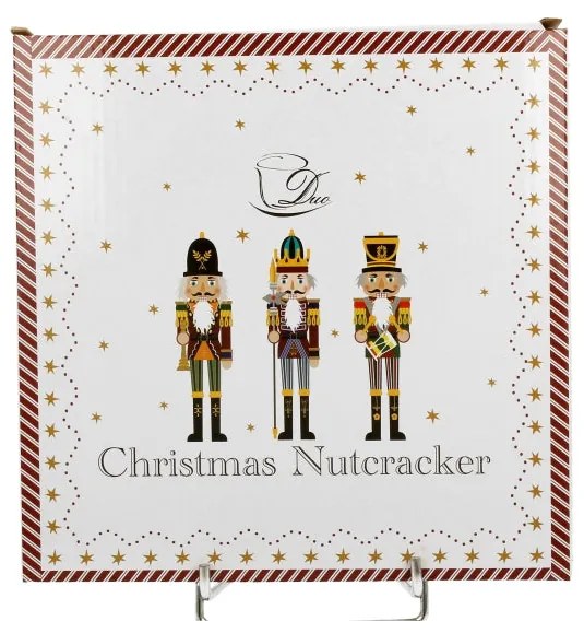 Karácsonyi porcelán diótörős desszertes tányér díszdobozban Christmas Nutcracker