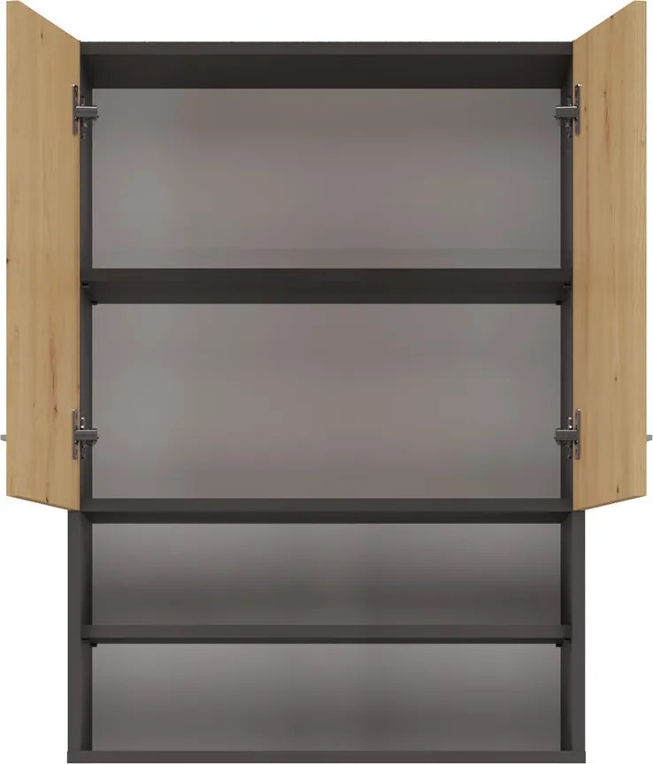 Pola mini DK felső fürdőszoba szekrény, antracit-tölgy