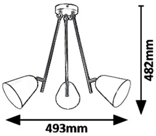 Rabalux 5376 - Csillár rúdon ALDER 3xE14/40W/230V