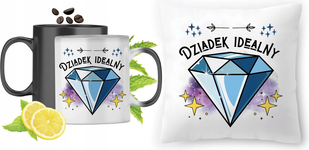 Nagypapa szett Mágikus bögre fényképes nyomott mintás párna