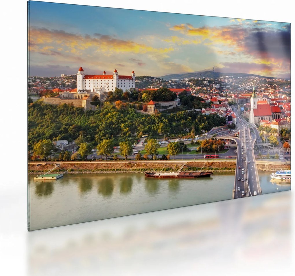 Kép - panoráma, Pozsony, Szlovákia (üvegen) (70x50 cm)