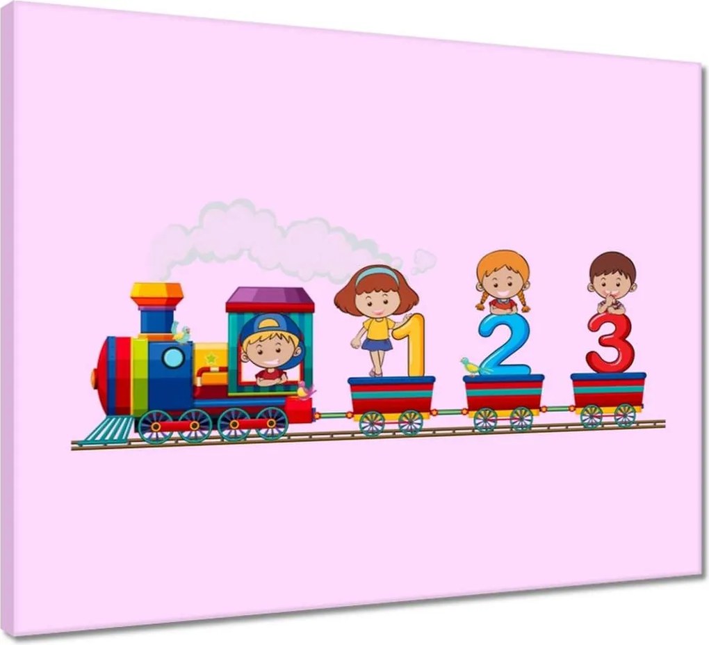 Vászonkép 50x40 Számvonat Számok