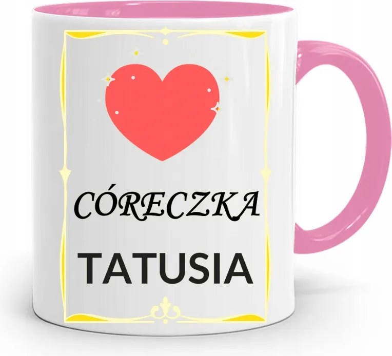 Rózsaszín Bögre Gyermeknap Apa Kislánya nyomott mintával