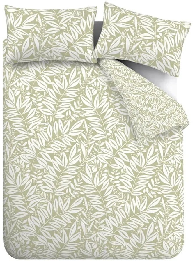 Zöld kétszemélyes ágyneműhuzat 200x200 cm Sorrel Leaves – Catherine Lansfield