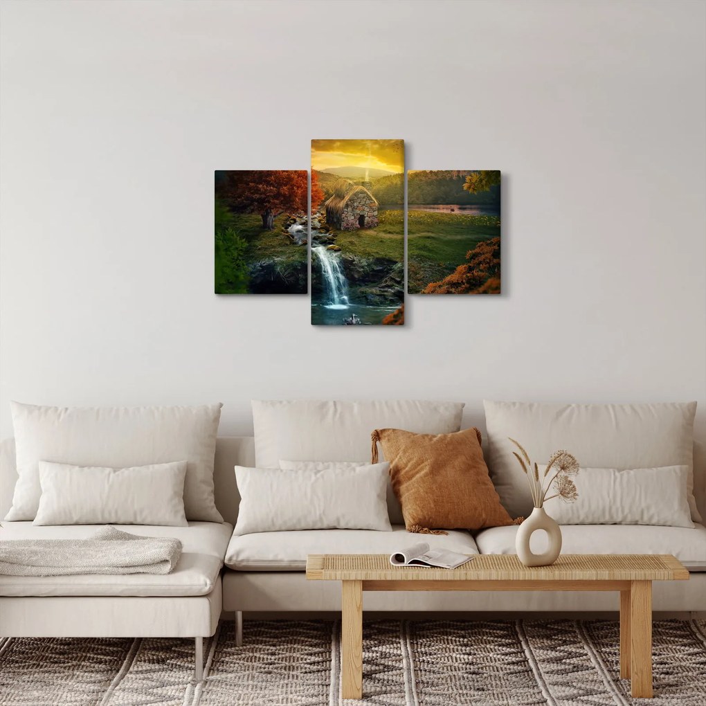 Egy ház képe egy mesebeli tájban (90x60 cm)