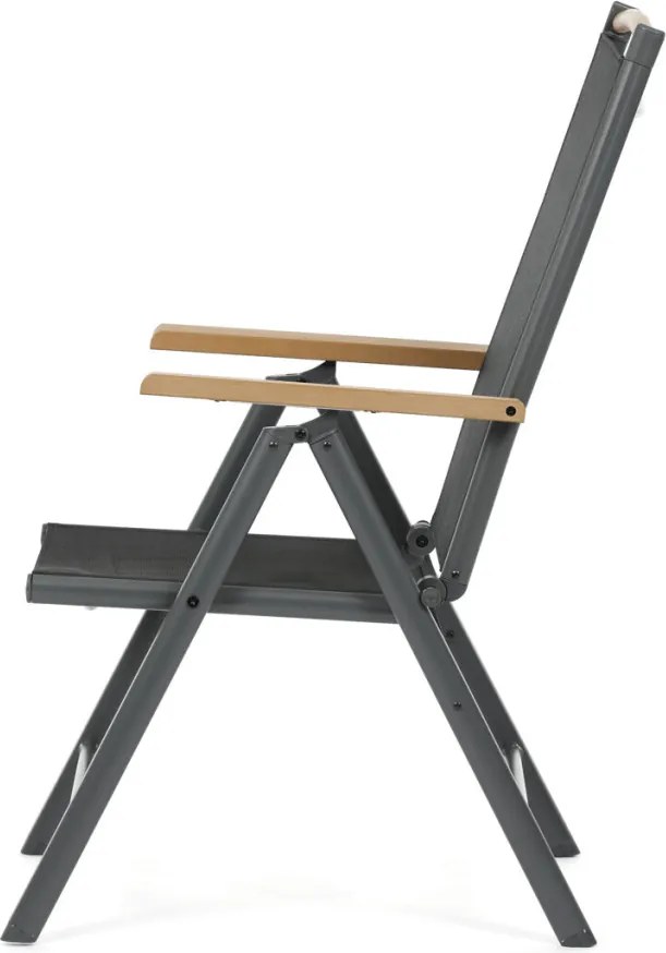 Kerti szék, alumínium, hálós kivitel, szürke, AZC-W1408 GREY