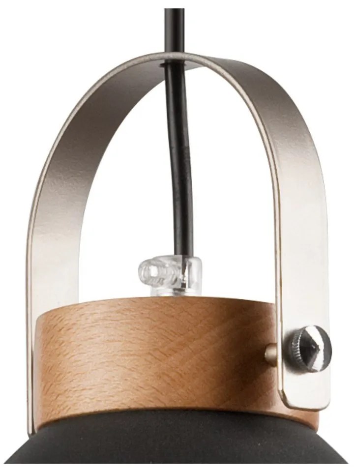 Fekete függőlámpa fém búrával Danielle – LAMKUR