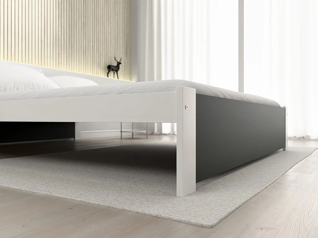 IKAROS ágy 180 x 200 cm, antracit/fehér Ágyrács: Léces ágyrács, Matrac: Coco Maxi 20 cm matrac