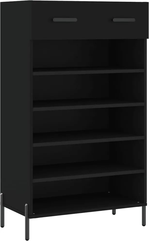 vidaXL fekete szerelt fa cipőszekrény 60 x 35 x 105 cm