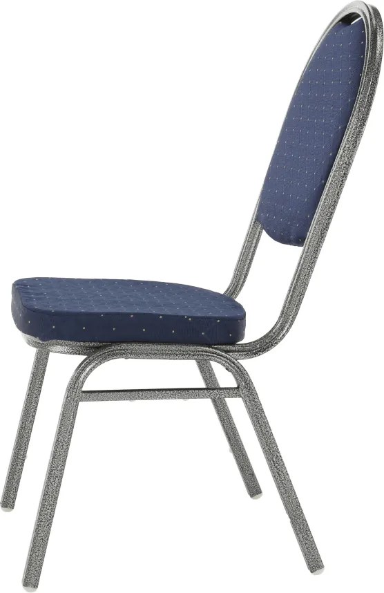 Szék, egymásra rakható, sötétkék szövet/szürke keret, JEFF 2 NEW