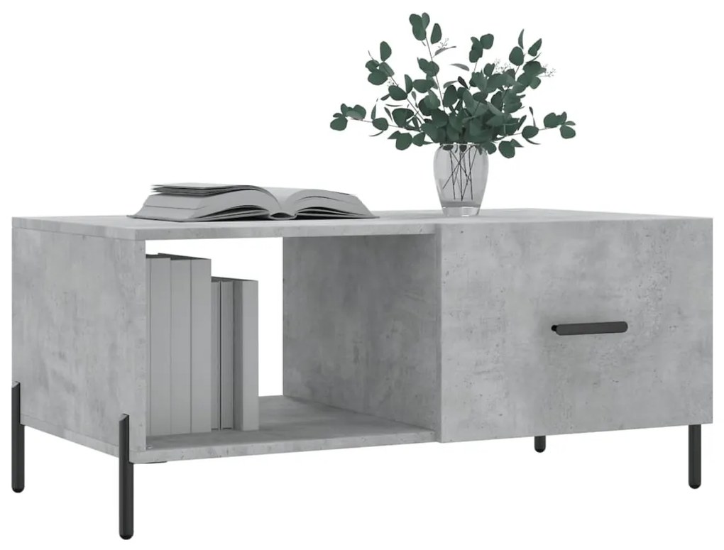 Betonszürke szerelt fa dohányzóasztal 90 x 50 x 40 cm
