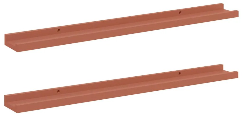 Falpolc polcokkal tárolóval 2 pcs Piros 80 x 9 x 3 cm Faanyag