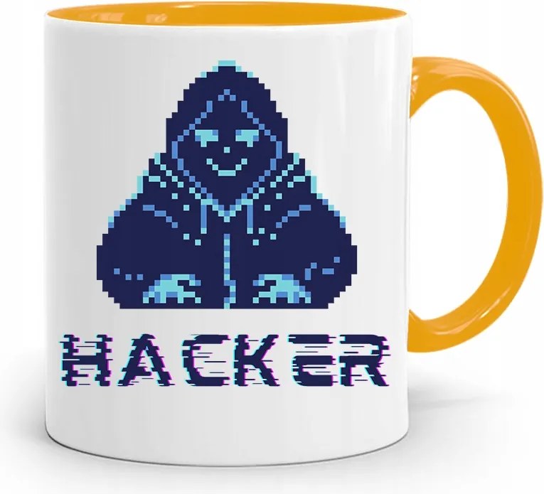 Sárga Bögre Informatika Programozó Hacker Ajándék fényképes nyomtatással