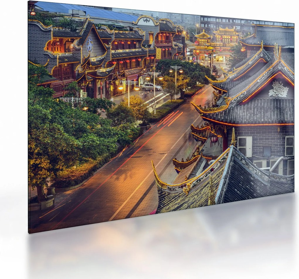 Kép - Qintai Road, Chengdu, Kína (üvegen) (70x50 cm)