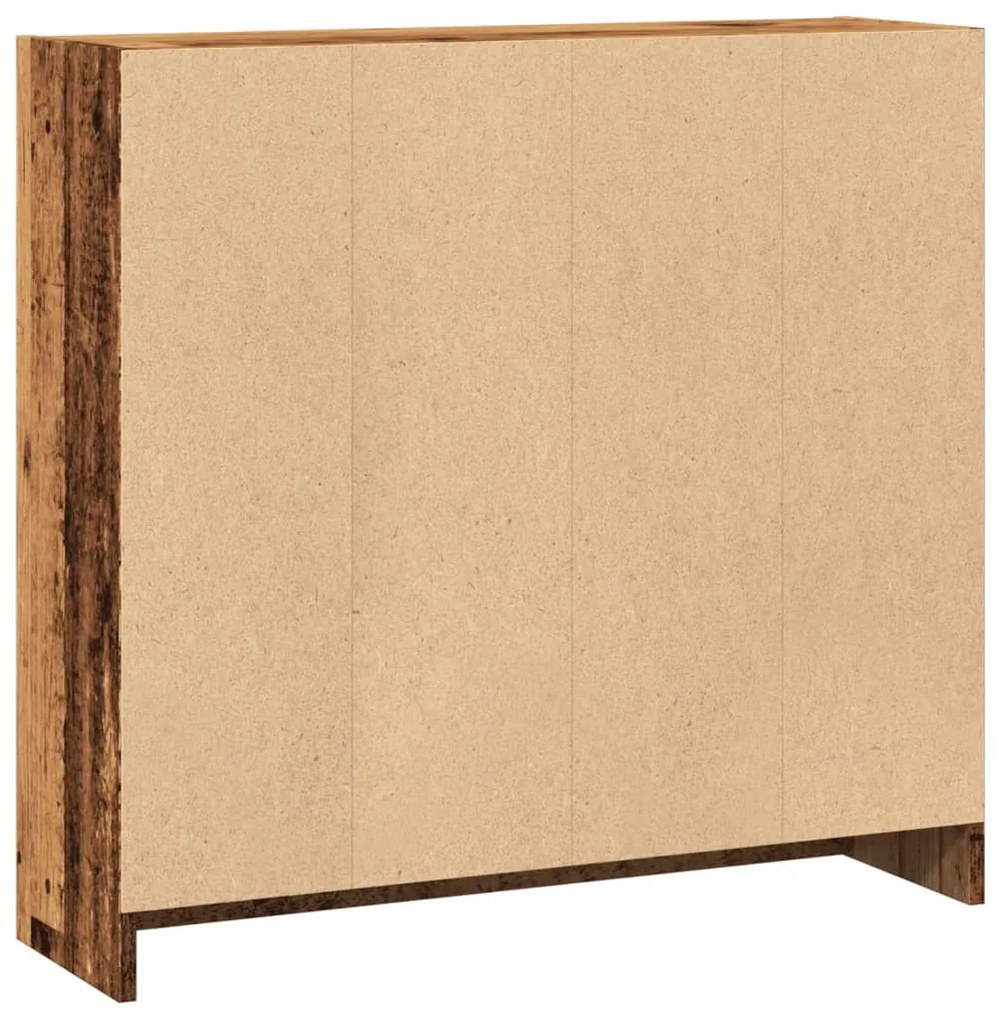 antik fa színű szerelt fa könyvespolc 80 x 24 x 76 cm