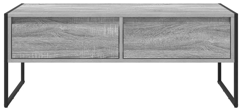 vidaXL Dohányzóasztal fiókkal Szürke Sonoma 100 x 46 x 40 cm Faanyag