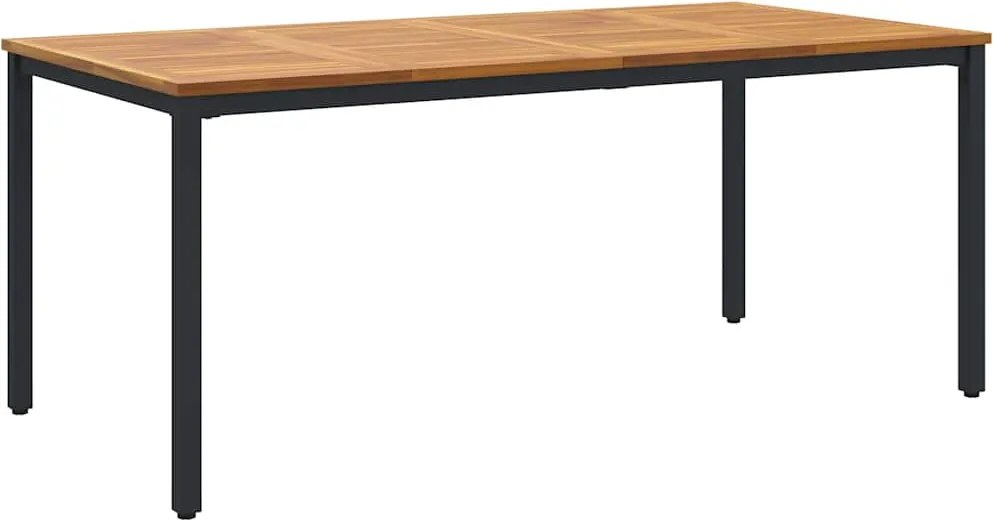 vidaXL Kültéri Asztal Természetes és fekete 180 x 90 x 75 cm