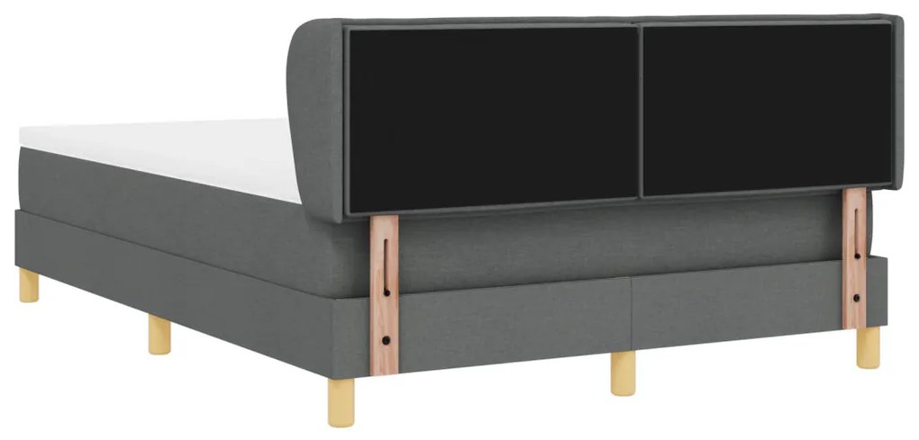 Boxspring Ágy Matrac Szürke 160x200 cm Kárpittal