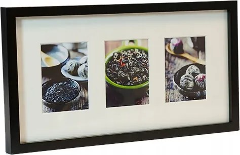 Focus Vivladi fekete 3-kollázs képkeret 15x20 cm-es, fekete