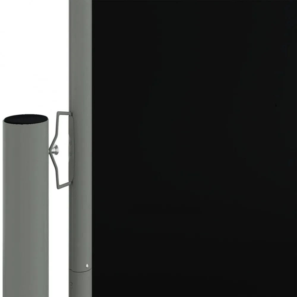 fekete behúzható oldalsó napellenző 180 x 600 cm